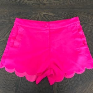 Neon Pink Scalloped Shorts
